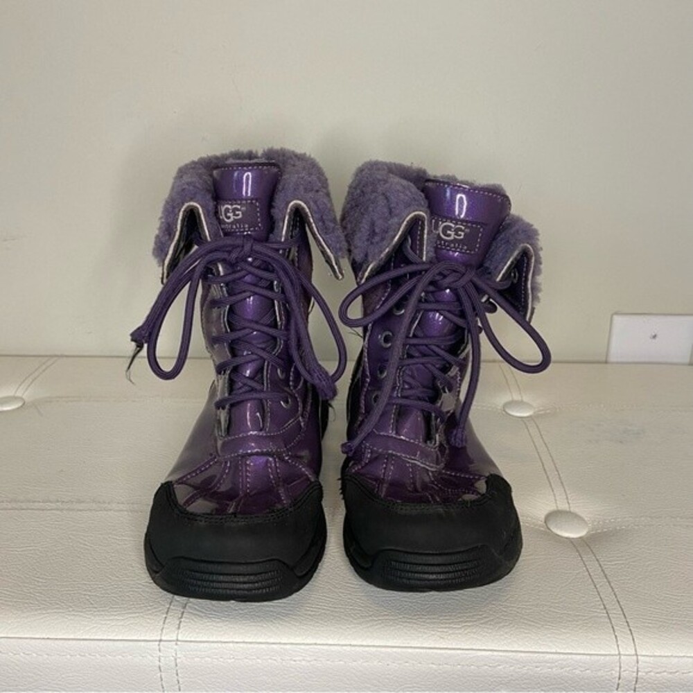 Ugg Adirondack III Patent Leather Winter Waterproof Boots Sparkly Purple Sz 6